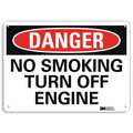 Lyle Danger No Smoking Sign, 10" H, 14 in W, Vertical Rectangle, English, U3-1859-RA_14X10 U3-1859-RA_14X10