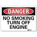 Lyle Danger No Smoking Sign, 10" H, 14 in W, Reflective Sheeting, Horizontal Rectangle, U3-1859-RD_14X10 U3-1859-RD_14X10