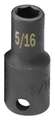 Sk Professional Tools 3/8 in Drive Impact Socket 5/16 in Size, Deep Socket, Black Oxide 45260