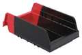 Akro-Mils 15 lb Shelf Storage Bin, Plastic, 6 3/4 in W, 4 in H, 11 5/8 in L, Black/Red 36462BLKRED