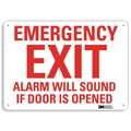 Lyle Emergency Exit Sign, English, 10" W, 7" H, Recycled Aluminum, White U7-1078-NA_10x7
