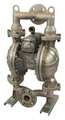 Dayton Double Diaphragm Pump, Stainless steel, Air Operated, PTFE, 150 GPM 34TJ45