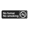 Tablecraft Multi-Lingual Plst Sign, No Fumar, 3"X9", 394589 394589