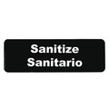 Tablecraft Multi-Lingual Plst Sign, Sanitize3"X9", 394595 394595