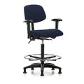 Blue Ridge Ergonomics Chair, Fabric, Hi Bench, AA CF Glides, Nav BR-FHBCH-RG-T0-A1-CF-RG-F45