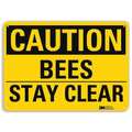 Lyle Safety Sign, Bees Stay Clear, 7in.H U4-1080-RA_10X7