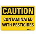 Lyle Caution Sign, 10 in H, 14 in W, Plastic, Horizontal Rectangle, English, U4-1154-NP_14X10 U4-1154-NP_14X10