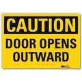 Lyle Safety Sign, Door Opens Outward, 5in.H U4-1215-RD_7X5