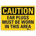 Lyle Safety Sign, Ear Plugs Worn, 7in.H U4-1228-RA_10X7