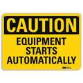 Lyle Caution Sign, 10 in Height, 14 in Width, Plastic, Horizontal Rectangle, English U4-1264-NP_14X10