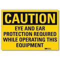Lyle Safety Sign, Eye Ear Prtctn Eqpmnt, 5in.H U4-1272-RD_7X5