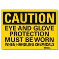 Lyle Safety Sign, Eye Glove Protection, 5in.H U4-1273-RD_7X5