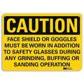 Lyle Safety Sign, Face Shields Goggles, 10in.H U4-1299-RA_14X10