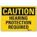 Lyle Safety Sign, Hearing Protection, 10in.W U4-1392-RD_10X7