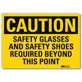 Lyle Safety Sign, Safety Shoes Required, 10in W U4-1644-RD_10X7