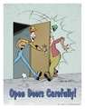Safetyposter.Com Safety Poster, Open Doors Carefully, ENG P0153