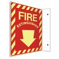 Accuform Fire Extinguisher Sign, 12X9", Sign Background Color: Red PSP407