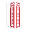 Accuform Fire Extinguisher Sign, 12 in Height, 7 1/2 in Width, Plastic, V-Shaped, English PSP330