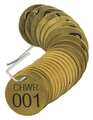 Brady Number Tag, Brass, CHWR 001-025, PK25 23596