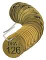 Brady Number Tag, Brass, Series DHW 126-150, PK25 87185
