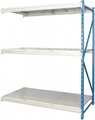 Hallowell Add-On Bulk Storage Rack, 36 in D, 72 in W, 3 Shelves, Marine Blue/ Light Gray HBR723687-3A-S-PB