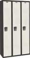 Hallowell Wardrobe Locker, 36 in W, 18 in D, 72 in H, (1) Tier, (3) Wide, Light Gray/Black U3282-1A-MP