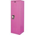Hallowell Wardrobe Locker, 15 in W, 15 in D, 48 in H, (1) Tier, (1) Wide, Pink HKL151548-1BG
