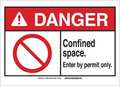 Brady Danger Sign, Permit Only, B-555, 7in.H 143665