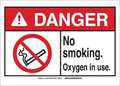 Brady Danger No Smoking Sign, 7" H, 10" W, Rectangle, English, 143799 143799