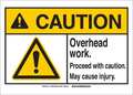 Brady Caution Sign, 10"HX14"W, Overhead Work, 144023 144023
