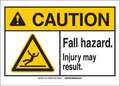 Brady Caution Sign, 10" H, 14" W, Aluminum, Rectangle, English, 144139 144139