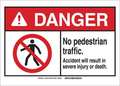 Brady Danger Sign, 10 in Height, 14 in Width, Plastic, Rectangle, English 144519
