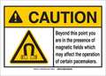 Brady Caution Sign, 10 in H, 14 in W, Plastic, Rectangle, 144531 144531