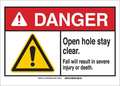 Brady Danger Sign, 10" H, 14" W, Plastic, Rectangle, English, 144731 144731