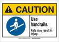 Brady Caution Sign, 7 in H, 10 in W, Aluminum, Rectangle, English, 144786 144786
