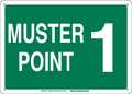Brady Emergency Sign, 24 " W, Muster Point 1 139666