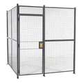 Wirecrafters Woven Wire Partition, 4 Sided, hinged door 884