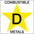 Brady Label, D Combustible Metals, 3in.Hx3in.W 95221
