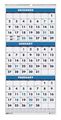 House Of Doolittle 12-1/4 x 27" Three-Month Format Wall Calendar, White HOD3640