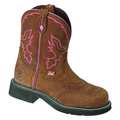 Justin Original Workboots Size 7-1/2 Women's Western Boot Steel Work Boot, Brown GY9980