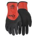 Mcr Safety Foam Nitrile Coated Gloves, Full Coverage, Black/Orange, L, PR N96785L