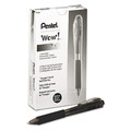 Pentel Retractable Pen, Medium 1.0 mm, Black PK12 PENBK440A