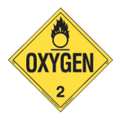 Labelmaster Oxygen Placard, 10-3/4inx10-3/4in, Oxygen 35ZL63