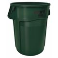 Rubbermaid Commercial 44 gal Round Trash Can, Green, 24 in Dia, Plastic 1779741