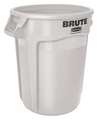 Rubbermaid Commercial 20 gal Round Trash Can, White, 19 3/8 in Dia, Open Top, Polyethylene FG262000WHT