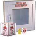 First Voice Non-alarmed Metal AED Labeling/Storage Cabinet, Metal Case AEDMK01