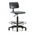 Blue Ridge Ergonomics Basic Poly Hi Bench Chair, CF, Glides BR-BPHBCH-RG-CF-RG