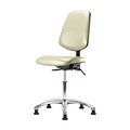 Blue Ridge Ergonomics Desk Chair, Vinyl, 18" to 23" Height, No Arms, Adobe White BR-VDHCH-MB-CR-T1-A0-RG-8501