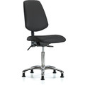 Blue Ridge Ergonomics Bench Chair, Vinyl, Med, Bk, Glds, Blk, Arm Style: No Arms BR-VMBCH-MB-CR-T1-A0-NF-RG-8540