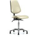 Blue Ridge Ergonomics Bench Chair, Vinyl, Med, Bk, Glds, Wht, Arm Style: No Arms BR-VMBCH-MB-CR-T1-A0-NF-RG-8501